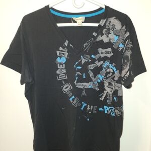 True Vintage Diesel Black and Blue Graphic Tee